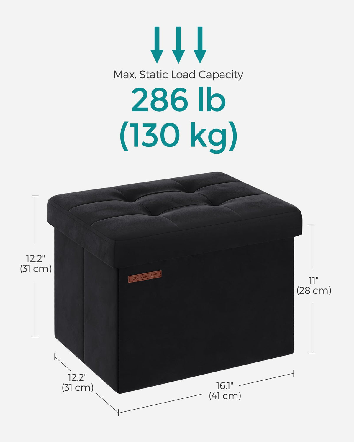 SONGMICS velvet tufted top provides soft, premium seating