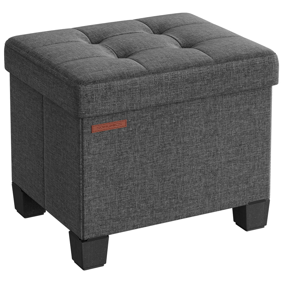 SONGMICS storage ottoman with legs in slate gray elevates seating and hidden storage
