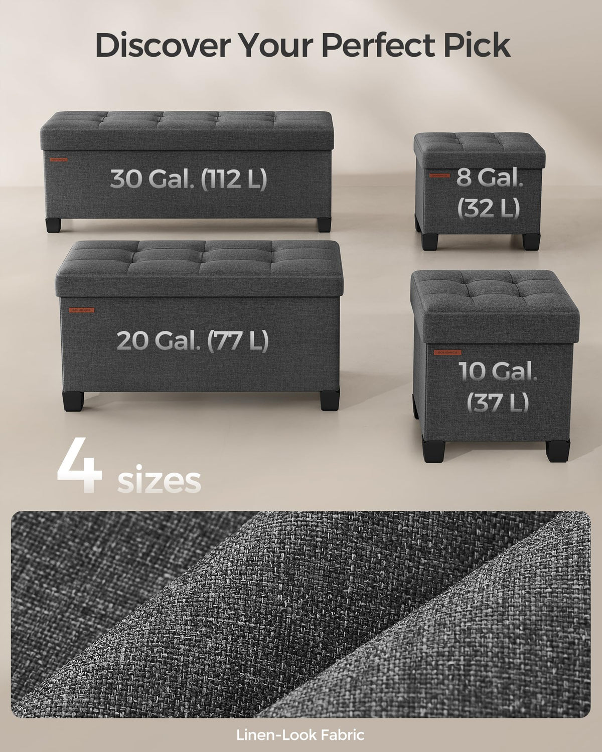 SONGMICS ottoman styled in a living room setup for contemporary decor