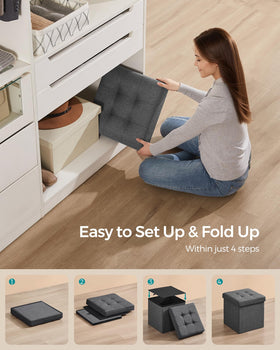 SONGMICS storage ottoman in living room as versatile footrest