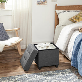 Padded seat of the SONGMICS ottoman with foam for comfortable seating