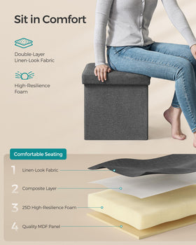 SONGMICS storage ottoman quick-setup for effortless assembly