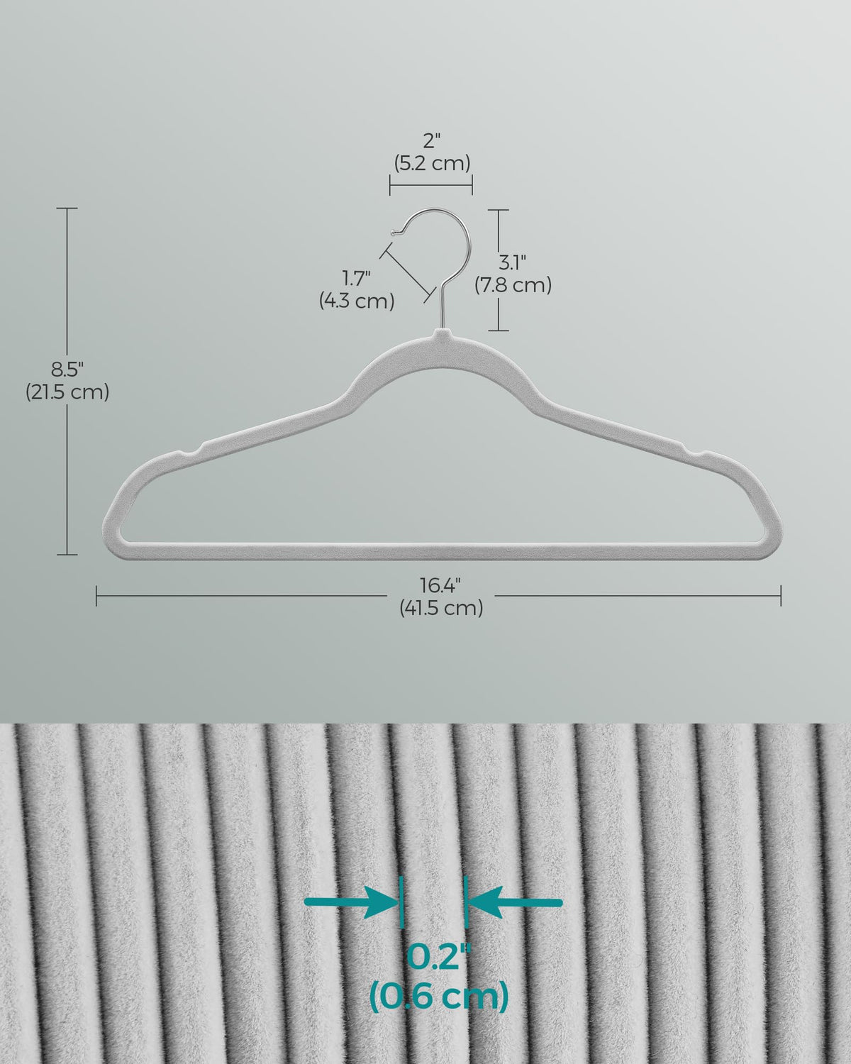 SongMICS hanger demonstrates 11 lb capacity for heavier outerwear.
