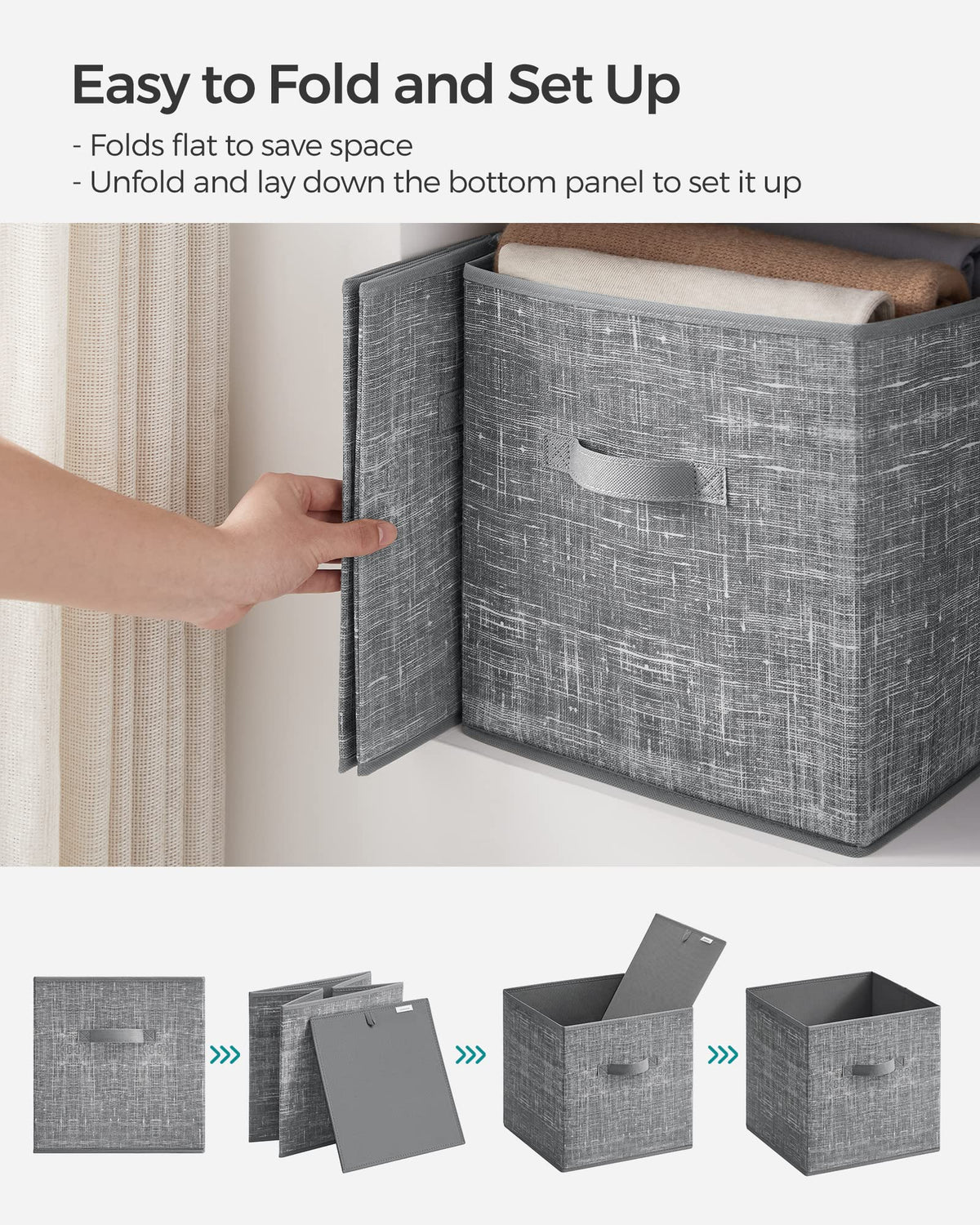 Study area books neatly stored in SONGMICS cubes.