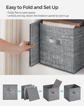 Study area books neatly stored in SONGMICS cubes.
