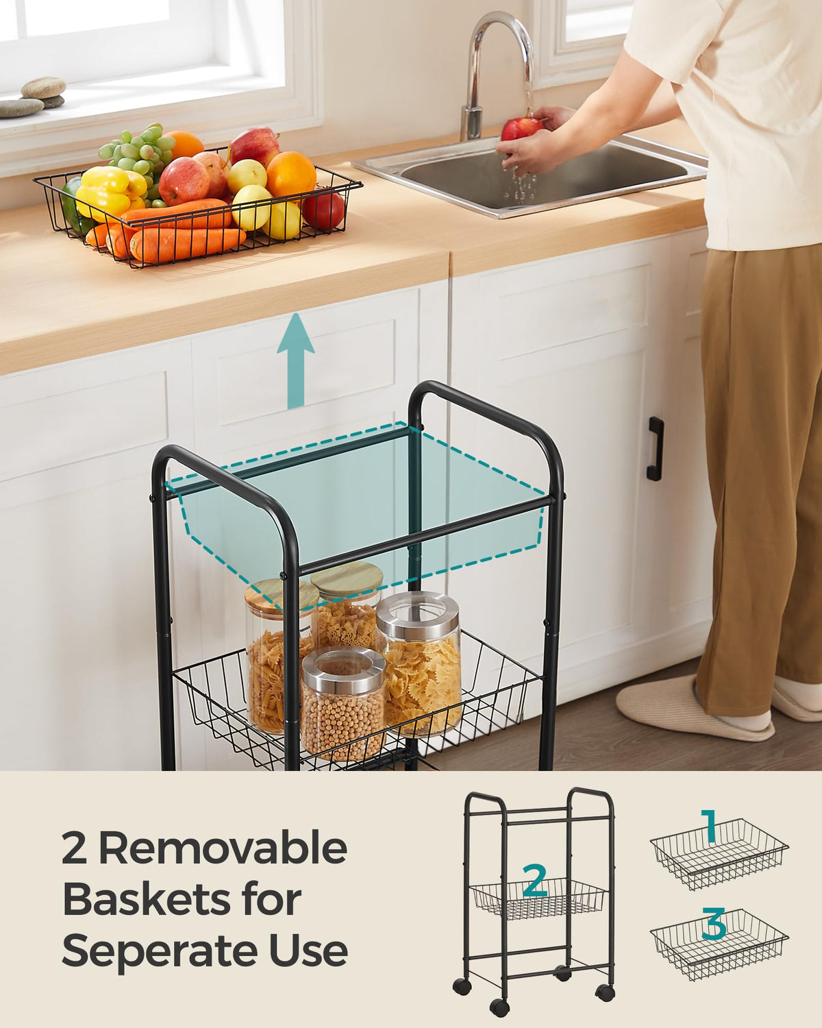 Songmics sturdy metal construction supports up to 66 lb for reliable everyday use.
