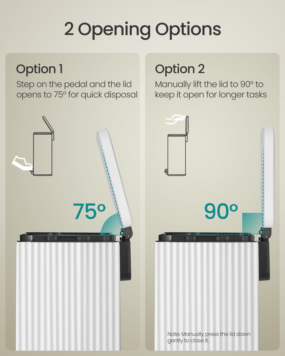 Songmics cloud white trash can for a clean kitchen look