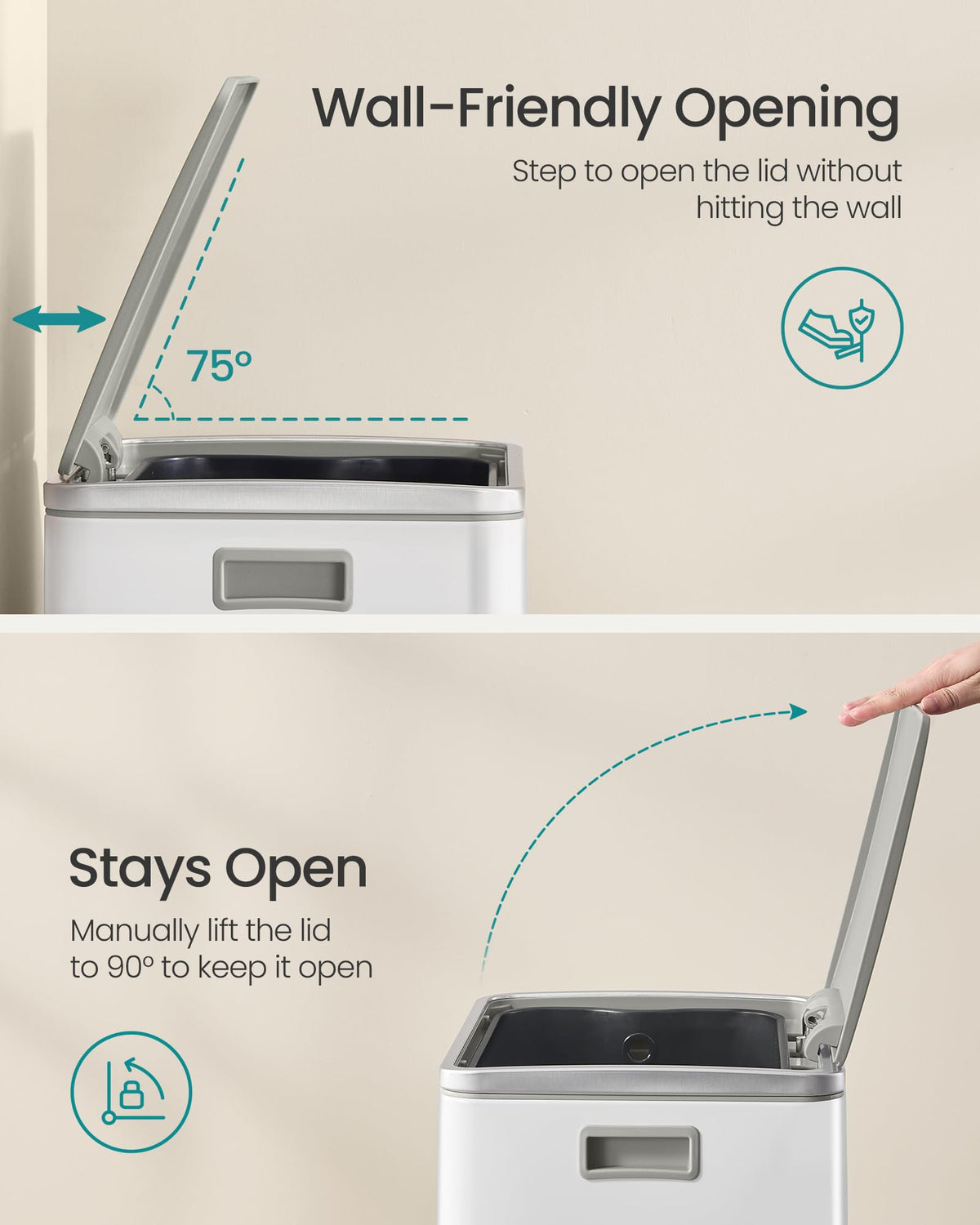 Songmics fingerprint-resistant stainless steel finish stays clean longer.