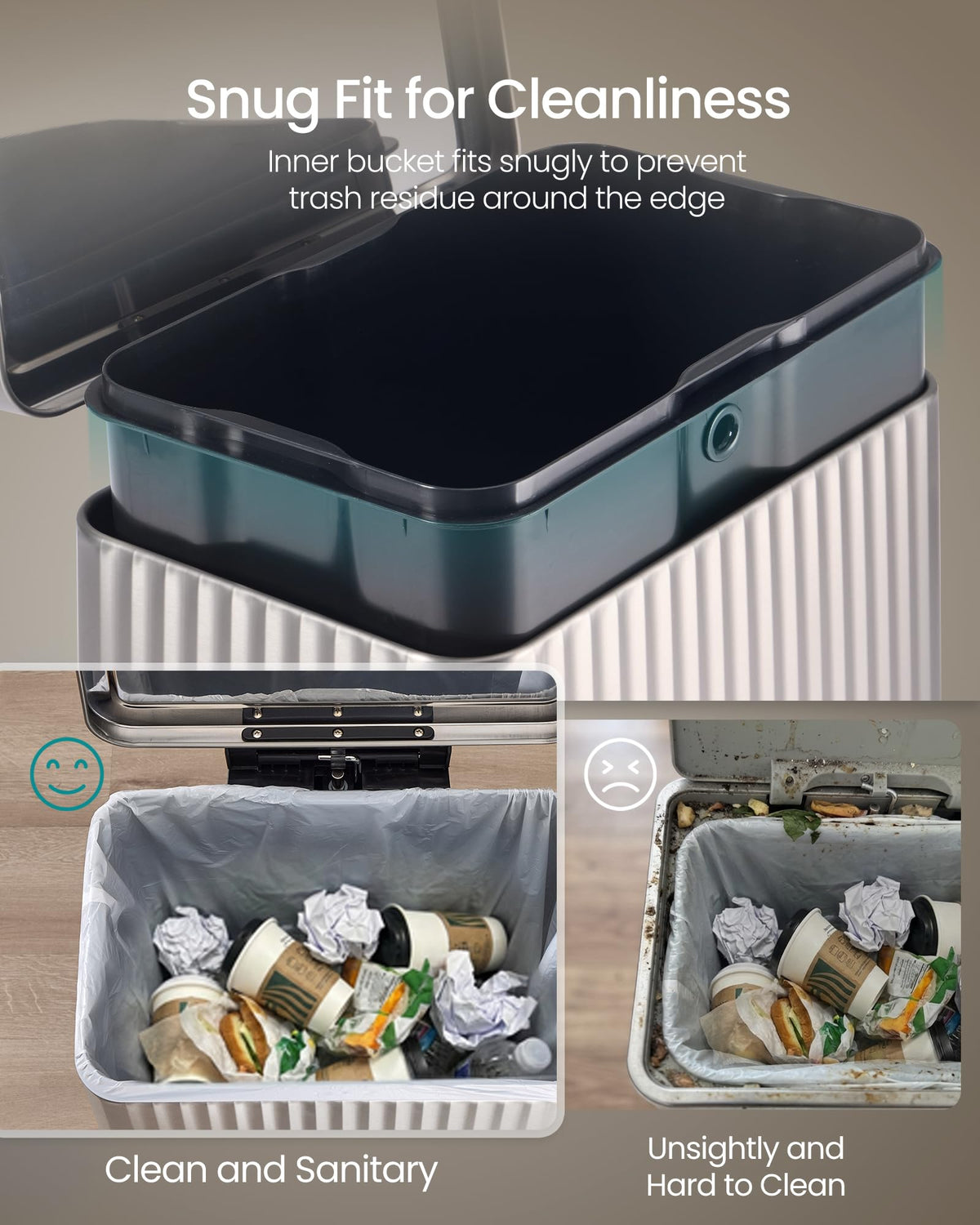 SONGMICS fluted design adds a stylish touch to any kitchen decor.