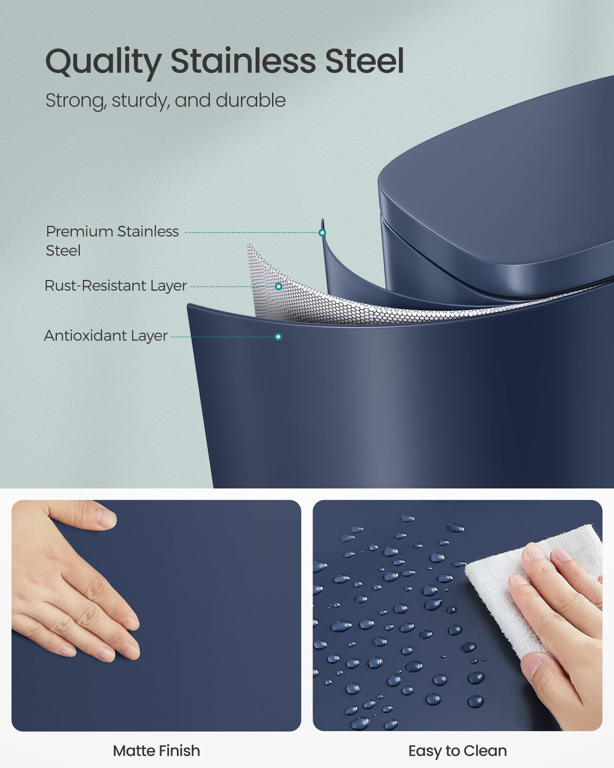 Songmics inner bucket with bag hole secures liners and hides bags