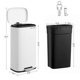 Songmics inner bucket securely holds liner bags for tidy removal.