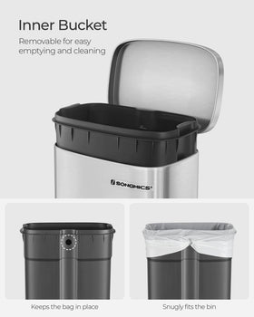 SONGMICS lid opens by hand or foot for flexible use.