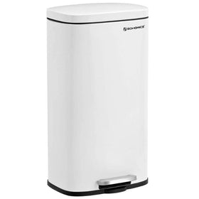 Songmics 8-gallon trash can with pedal lid for hands-free waste disposal.