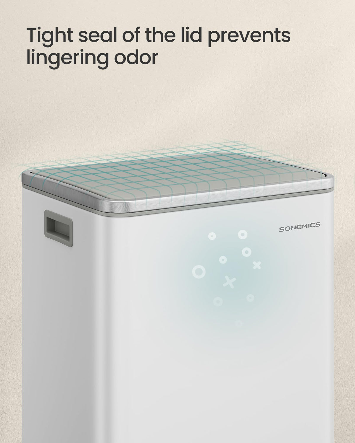 Songmics compatibility with 13-gallon liners simplifies upkeep.