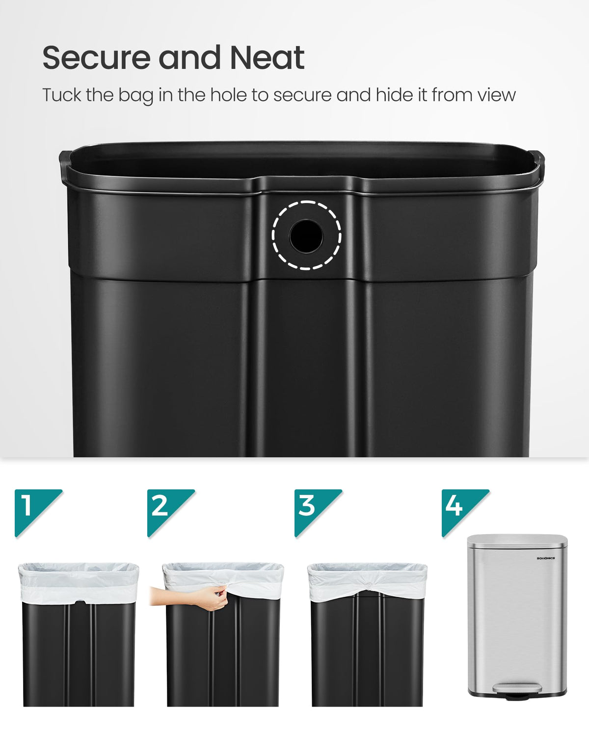 SONGMICS rear handle enables easy movement and repositioning.