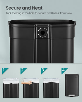 Songmics stainless steel resists rust and wipes clean for cleanliness.