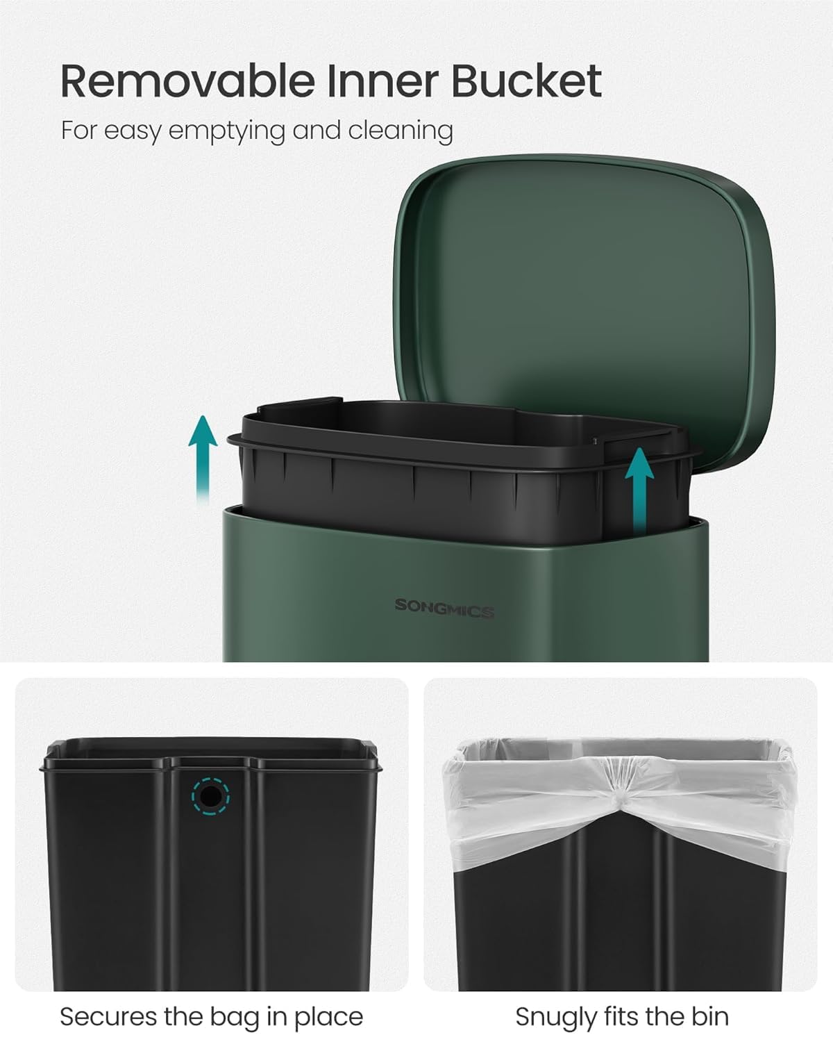 Songmics stainless steel finish resists fingerprints for a clean look.