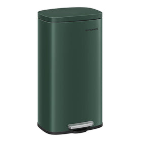 Songmics 8-gallon trash can front view with space-saving design for kitchens.
