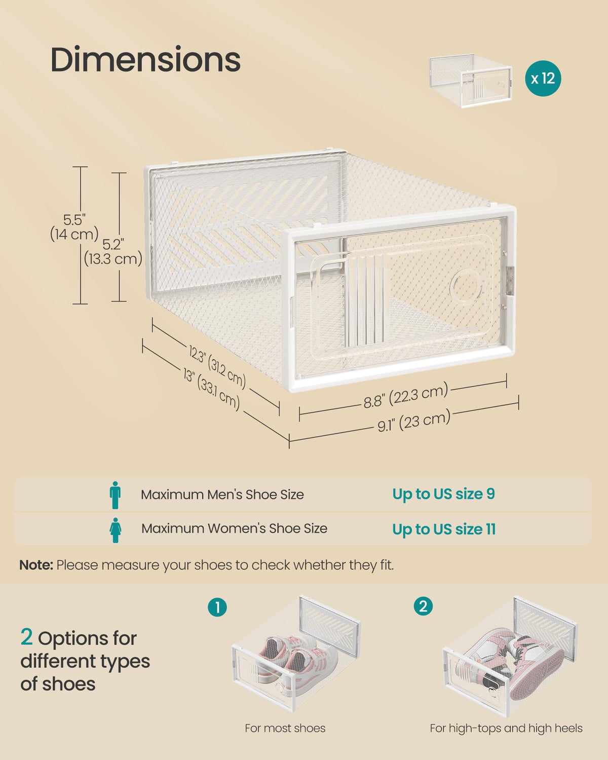 SONGMICS twelve-pack set for quick closet organization and space saving.