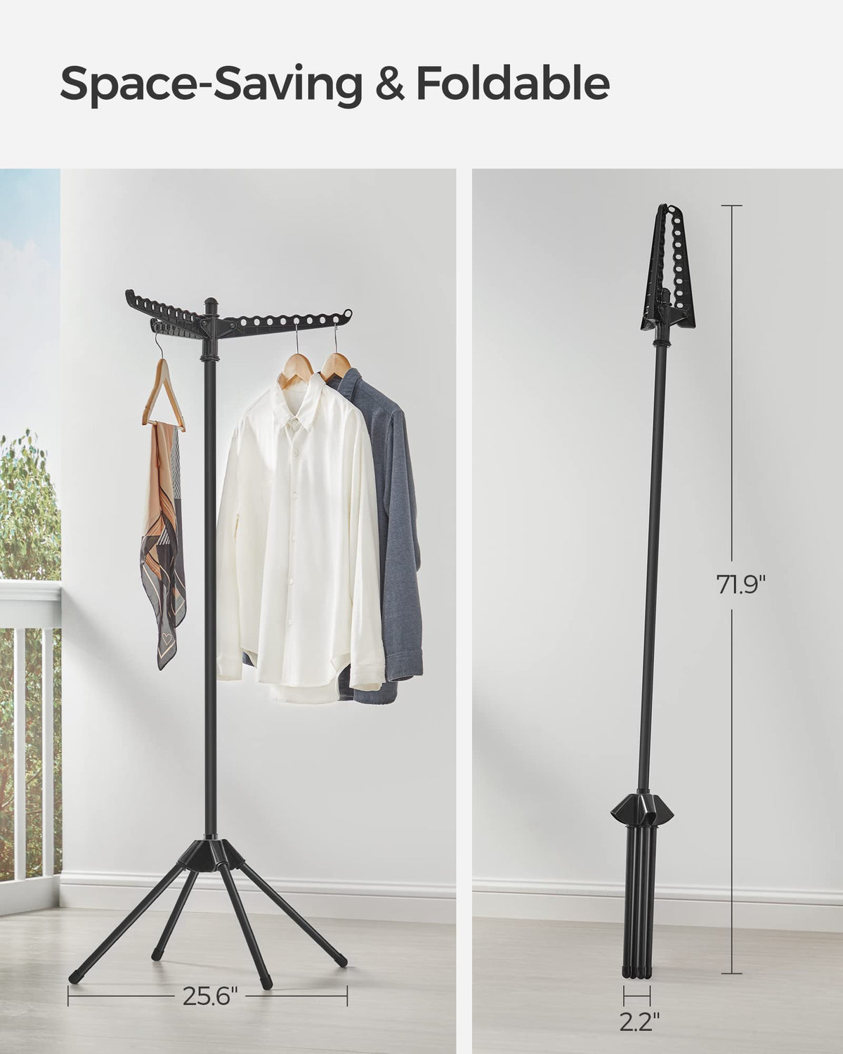 SONGMICS ullr510b01 hanger-holes keep hangers secure for delicate garments.