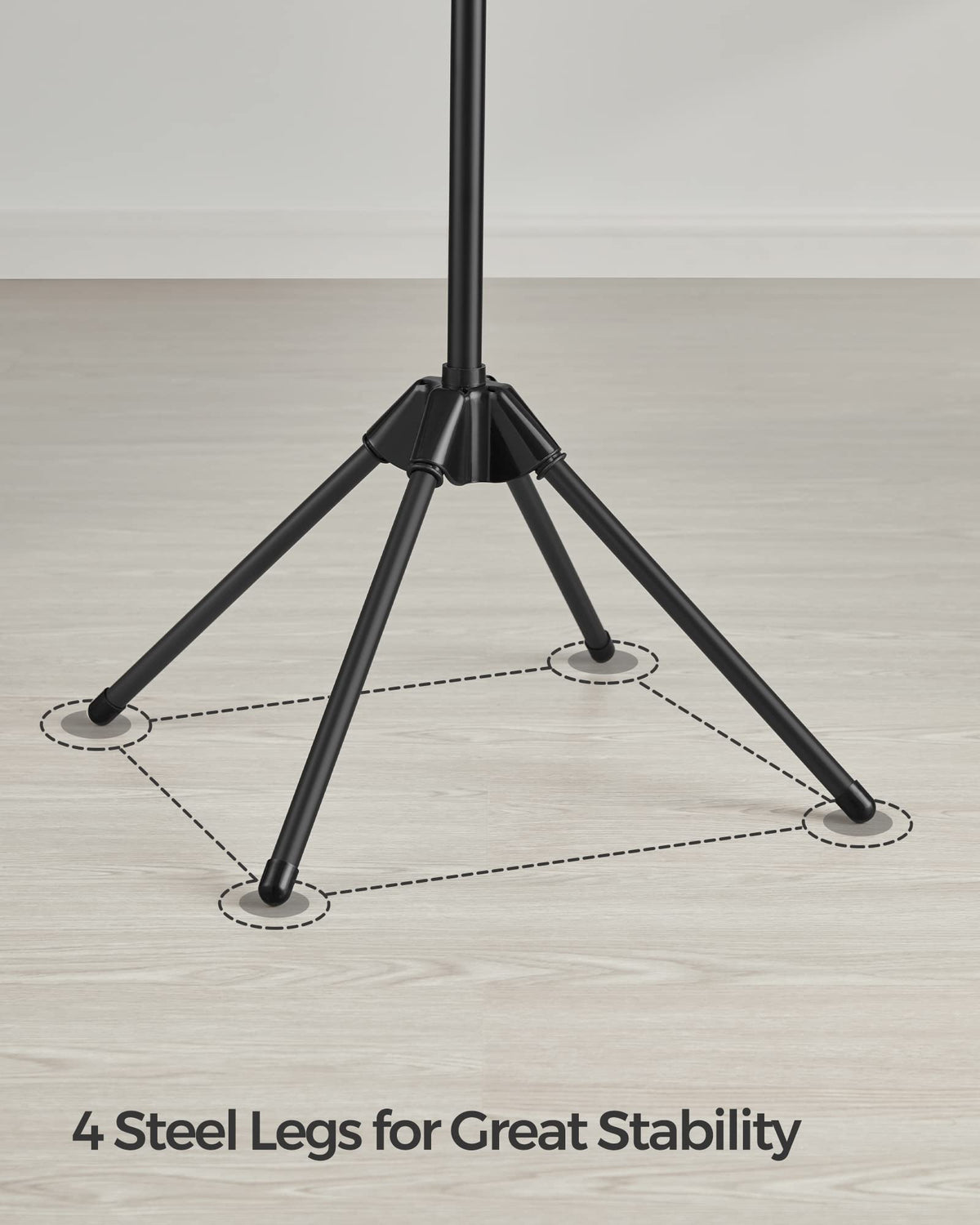 SONGMICS ullr510b01 stainless-steel-legs offer rust resistance and stability.