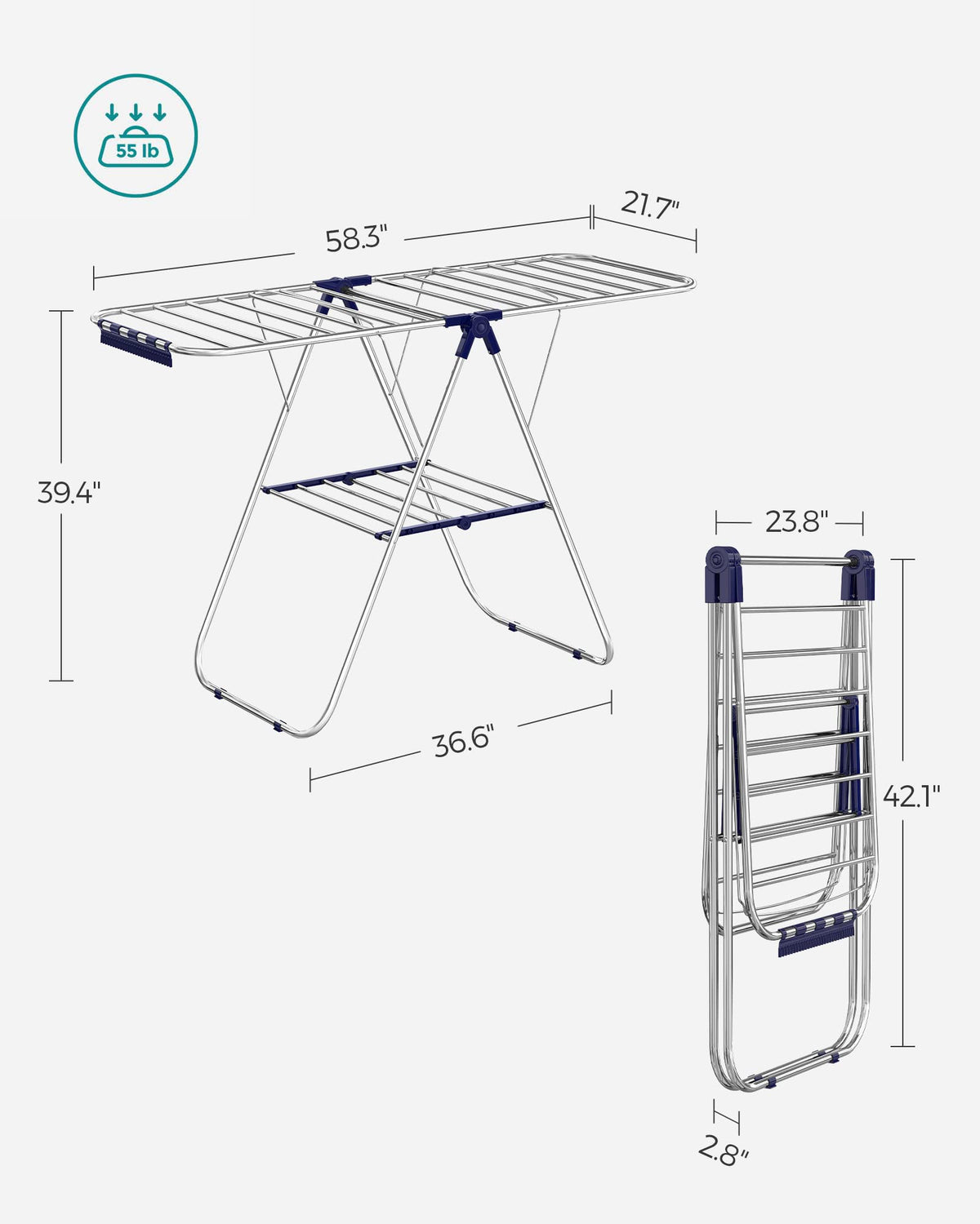 SONGMICS ULLR52BU free-standing unit suitable for indoor and outdoor use.
