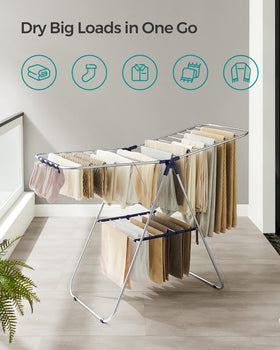 ULLR52BU height-adjustable wings adapt to different clothes lengths for better drying.