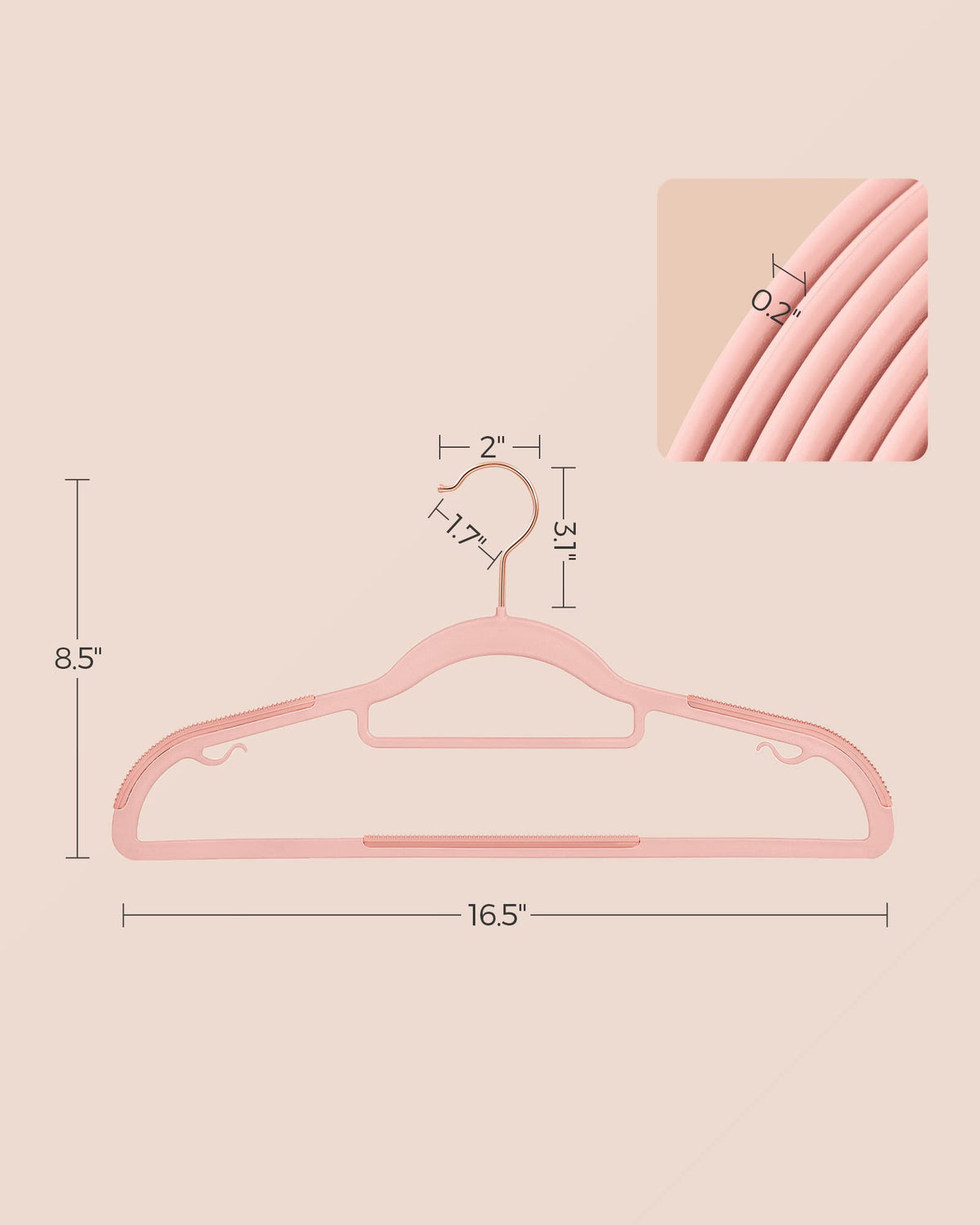 SongMICS ultra-slim 0.2 inch profile hanger saves closet space