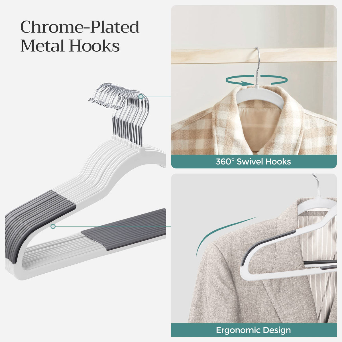 SONGMICS ultra-thin 0.2-inch profile saves closet space.