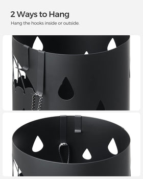 SONGMICS umbrella stand detachable drip tray collects water for easy maintenance.