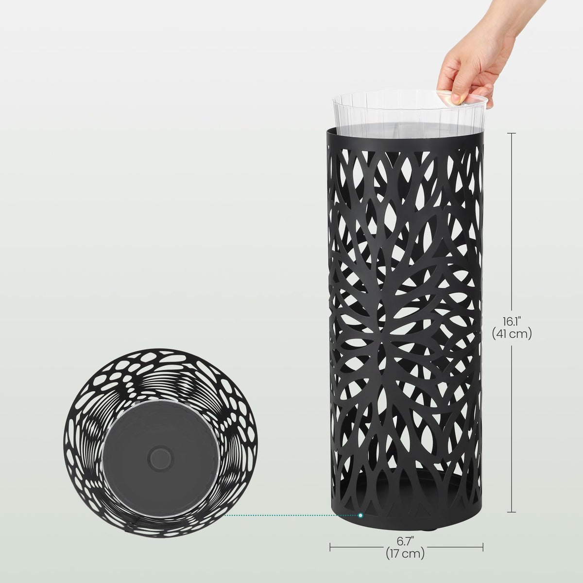 Detachable drip tray of Songmics umbrella stand protects floors from water