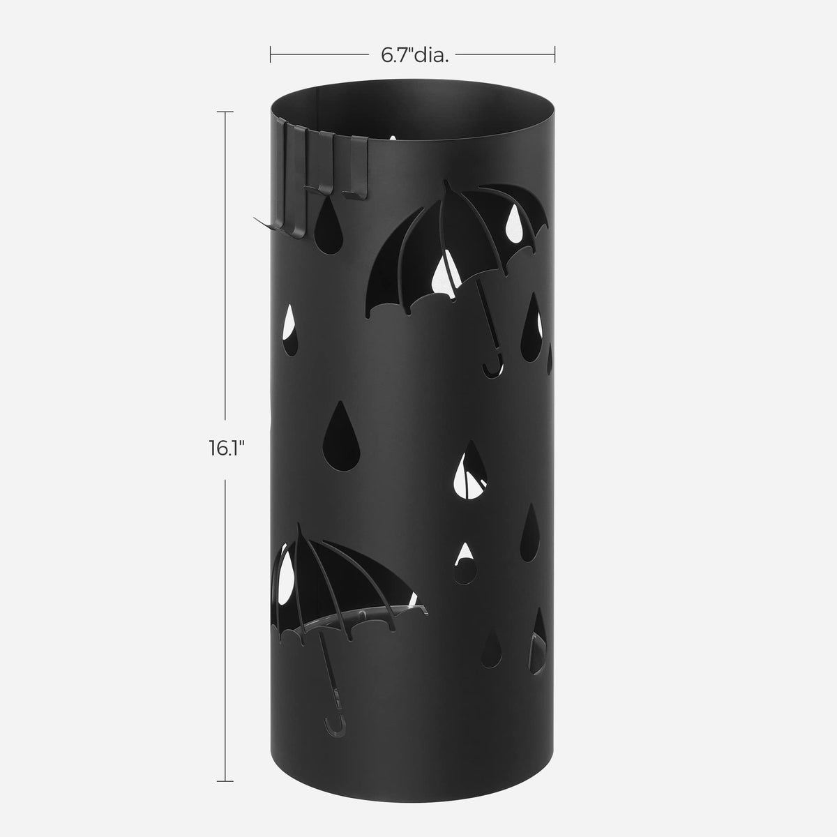 SONGMICS umbrella stand fits entryways and offices with versatile styling.