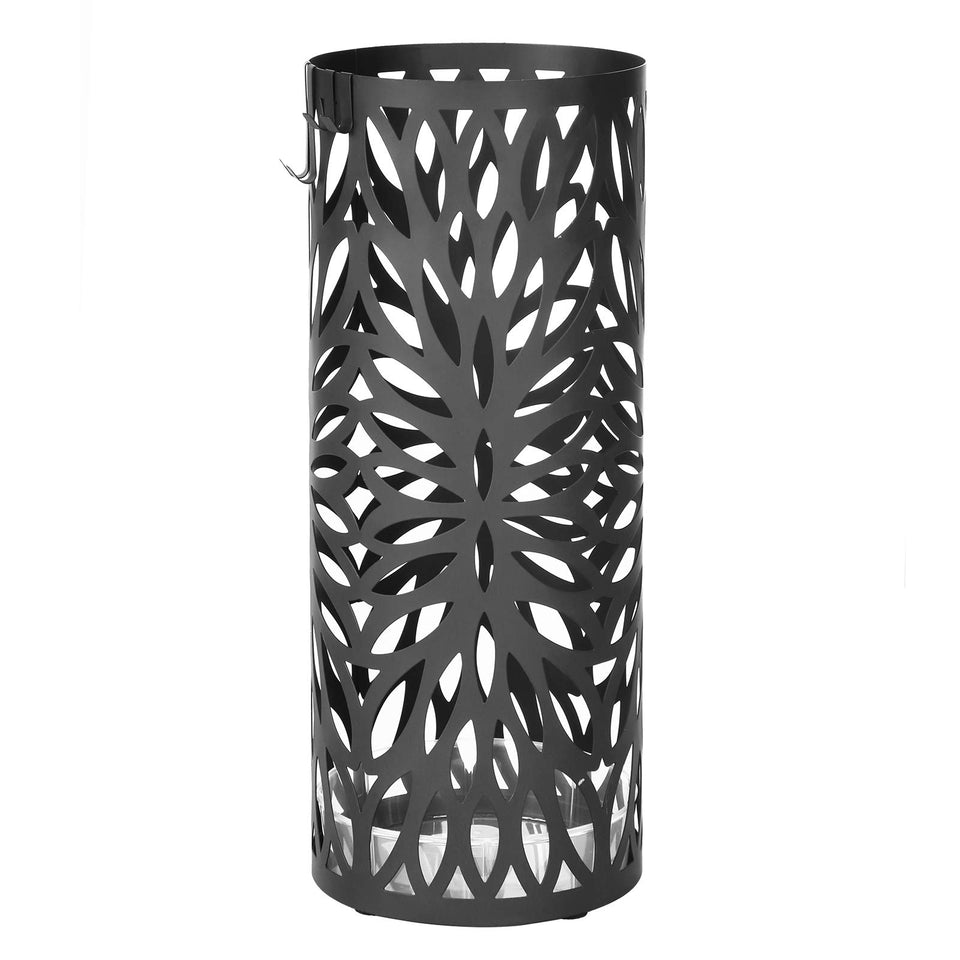 Songmics round metal umbrella stand with sturdy base for entryway organization.