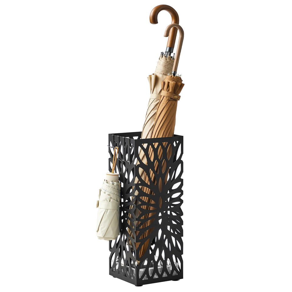 Songmics umbrella stand with square base for stable entryway storage