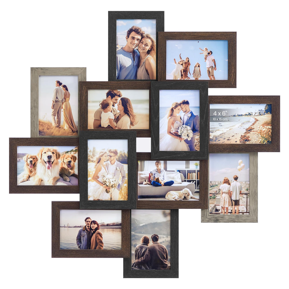 Songmics URPF022M01 collage frames assembled into a wall display showcasing memories