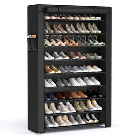 SONGMICS URXJ36HV1 dustproof cover keeps shoes protected and clean.
