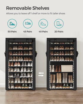 SONGMICS URXJ36HV1 sturdy tiers provide reliable shoe storage.
