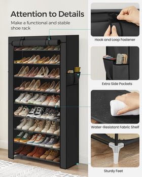 SONGMICS URXJ36HV1 tall-shoe accommodation fits boots easily.