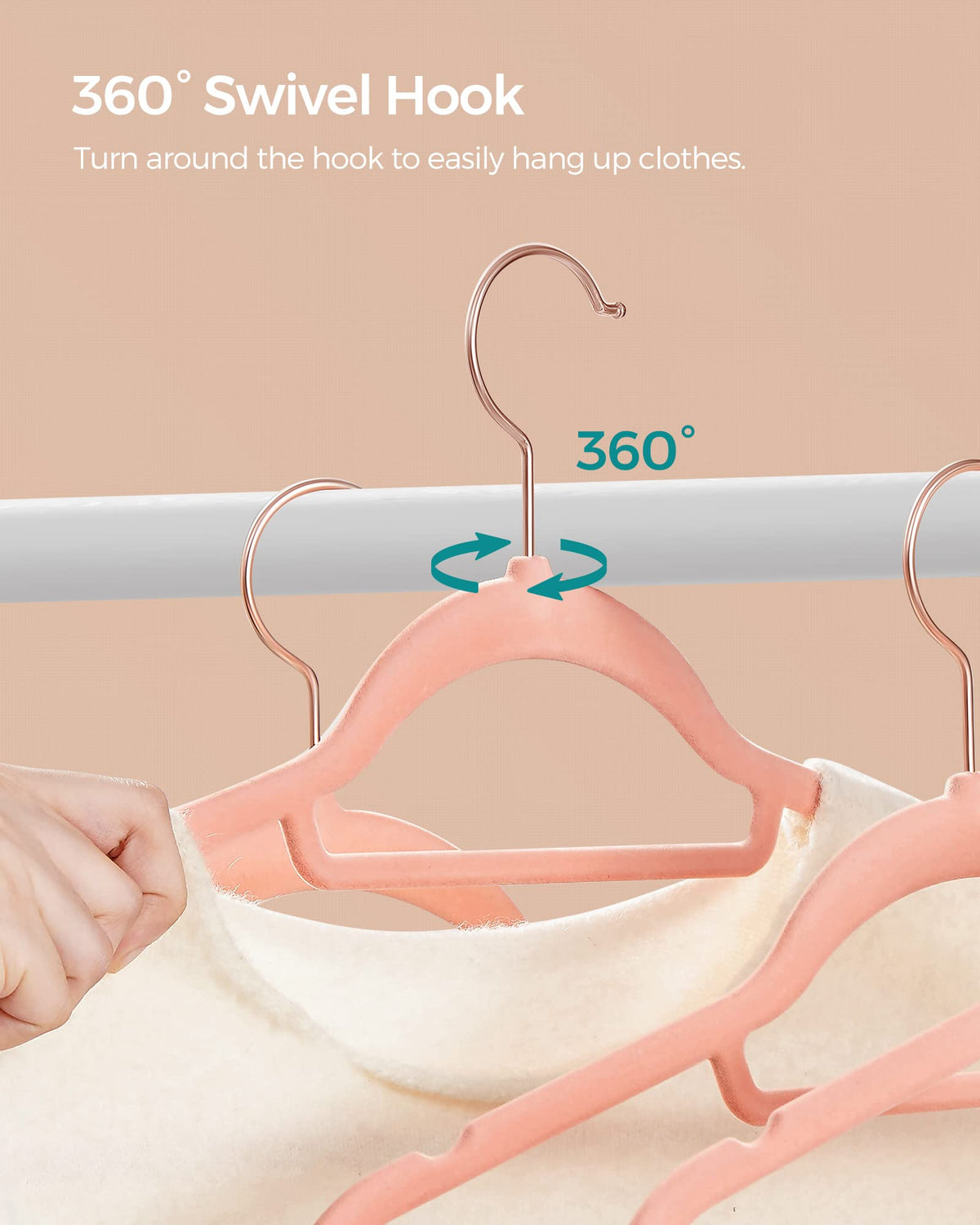 SONGMICS 0.2-inch thick profile maximizes wardrobe space.