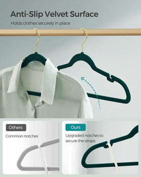 SongMics velvet hangers are ultra-thin to maximize closet space.