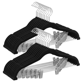 SongMics velvet hangers 20-pack keeping garments organized and protected in a compact wardrobe