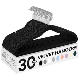 SONGMICS velvet hangers 30-pack for organized closets and wrinkle-free garments