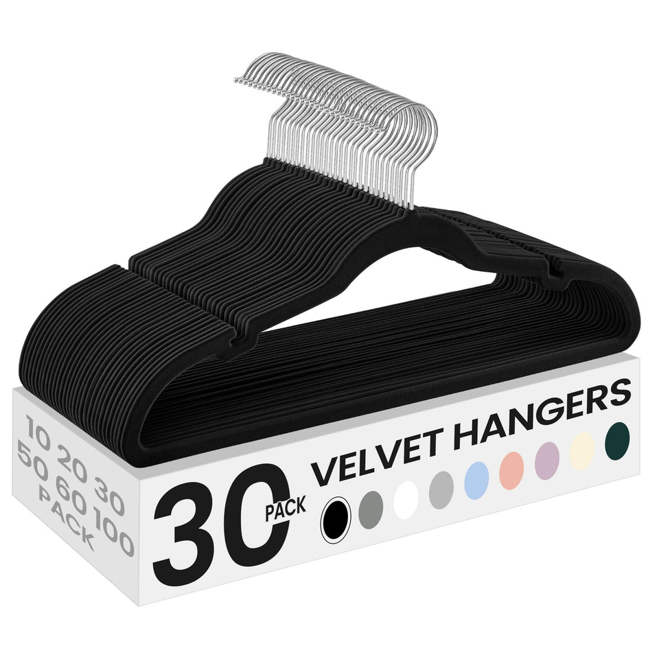 SONGMICS velvet hangers 30-pack for organized closets and wrinkle-free garments