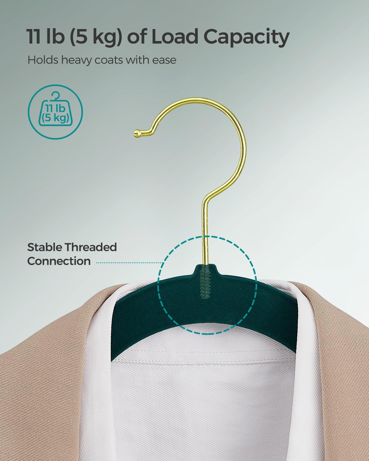 SongMics velvet hangers with 360° swivel hook for easy access.