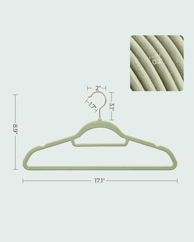 SongMics lime green velvet hangers in a 50-pack set