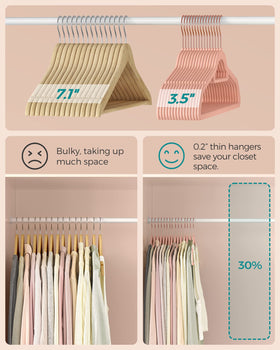 SONGMICS velvet hangers central bar ideal for ties and scarves