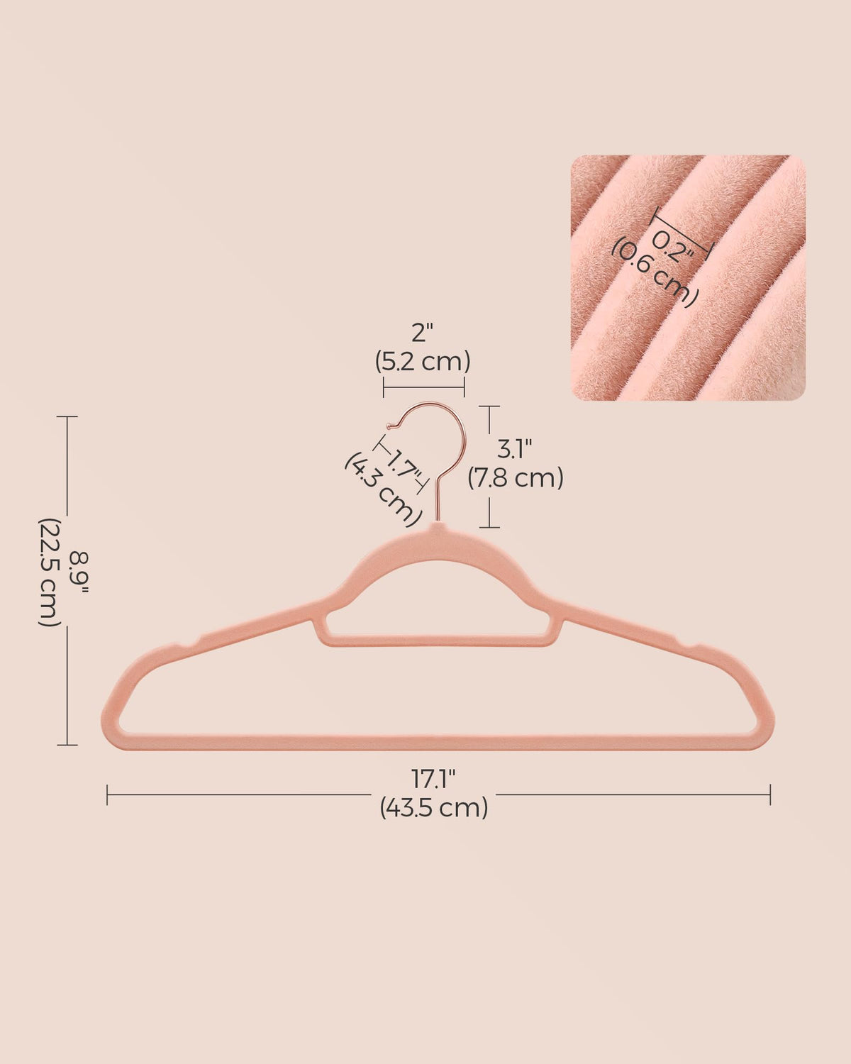 SONGMICS 60-pack velvet hangers provide strong support for coats and shirts.