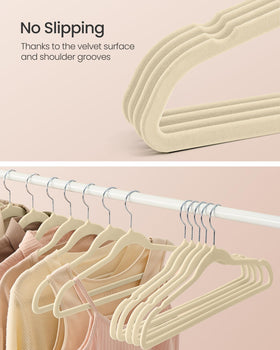 SongMics velvet hangers non-slip velvet surface keeps delicate fabrics in place.
