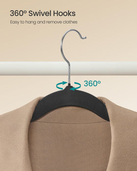 SongMics velvet hangers non-slip surface prevents slipping on delicate fabrics.
