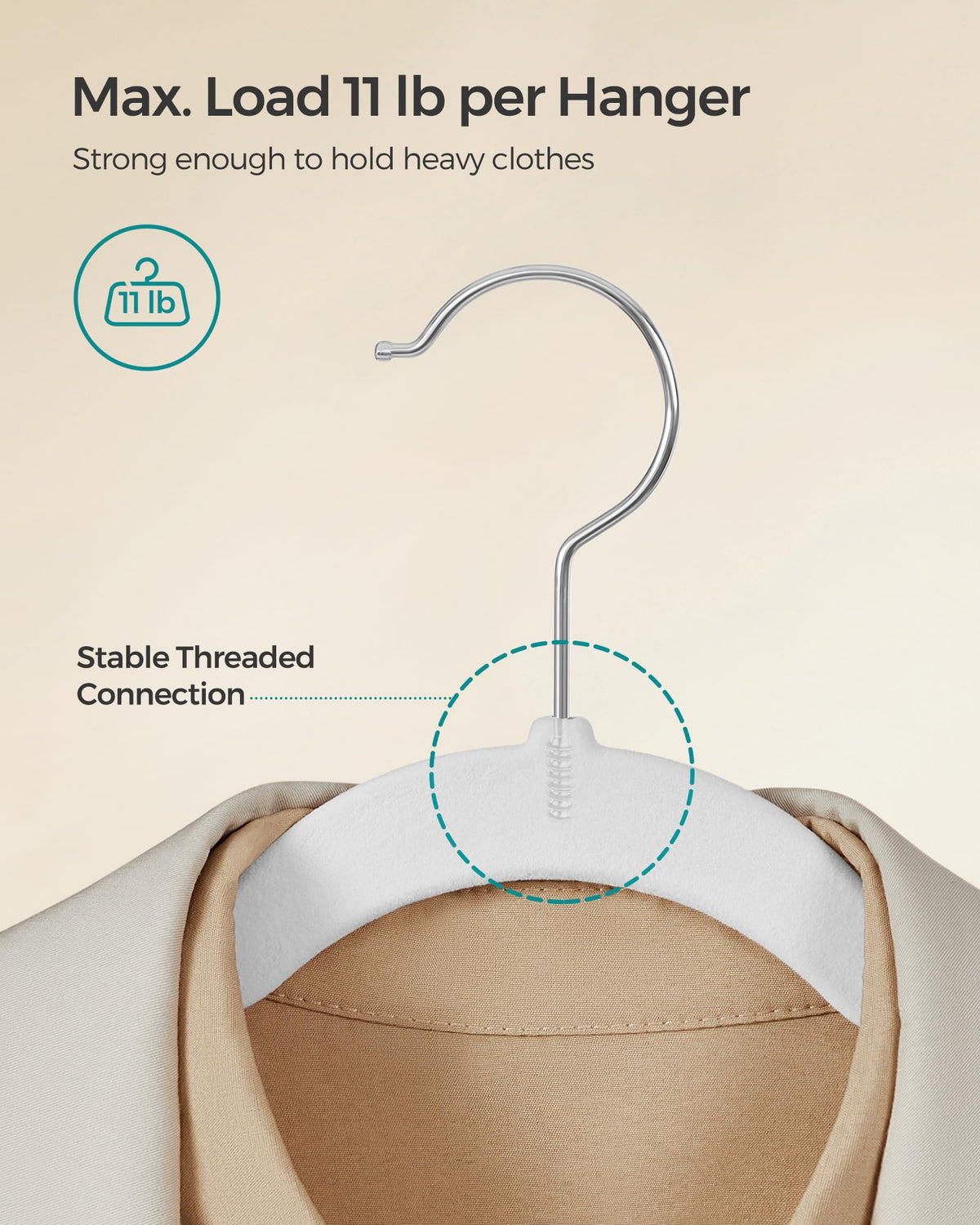 Songmics Velvet Hangers include a pants bar for trousers.